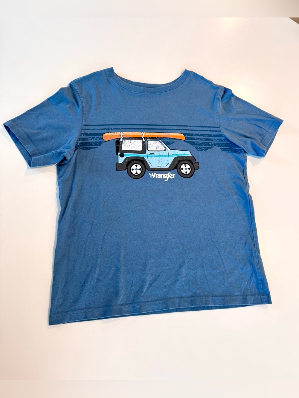 Wrangler Boys' Blue Graphic Jeep Surf T-Shirt, size 10-12